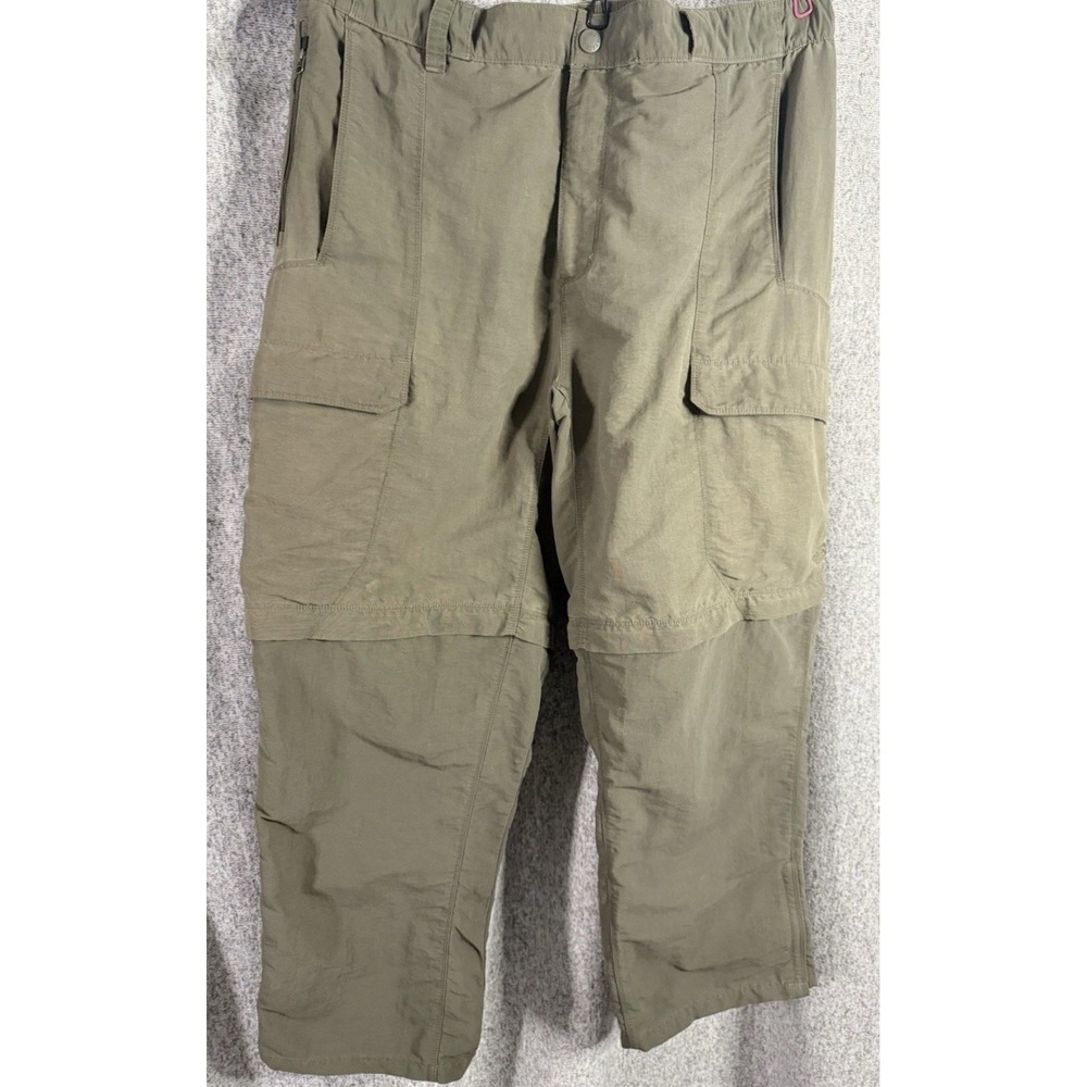 The North Face Mens Convertible Hiking Pants Green Sz 36 Zip Off Shorts